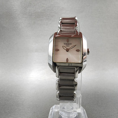 Tissot TWave Tank Watch Women 24mm MOP Dial Steel Rectangle L750/850 New Batt5