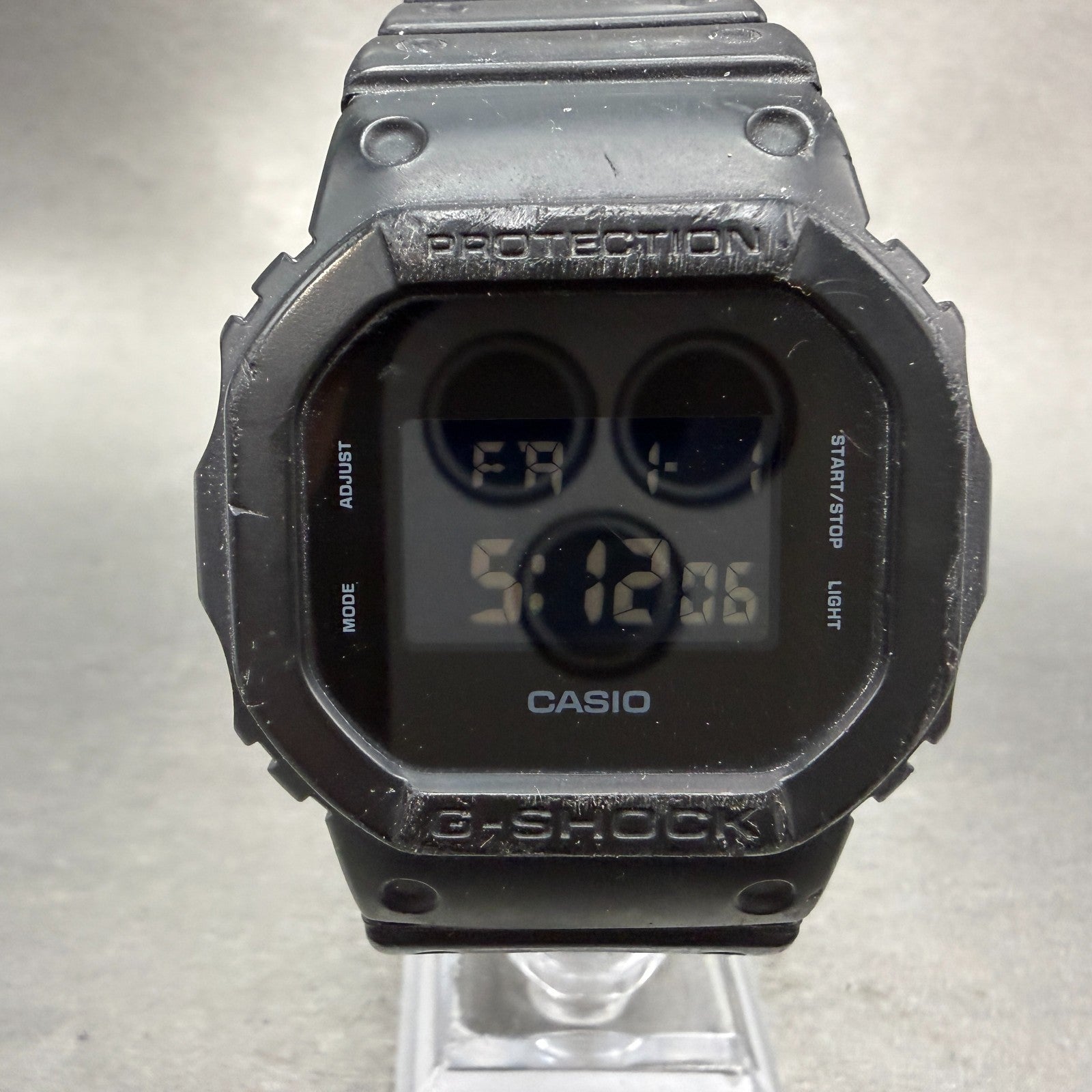 Casio G-Shock DW-5600BB Watch Men 43mm Digital Black Tone Octagon New Battery TH0