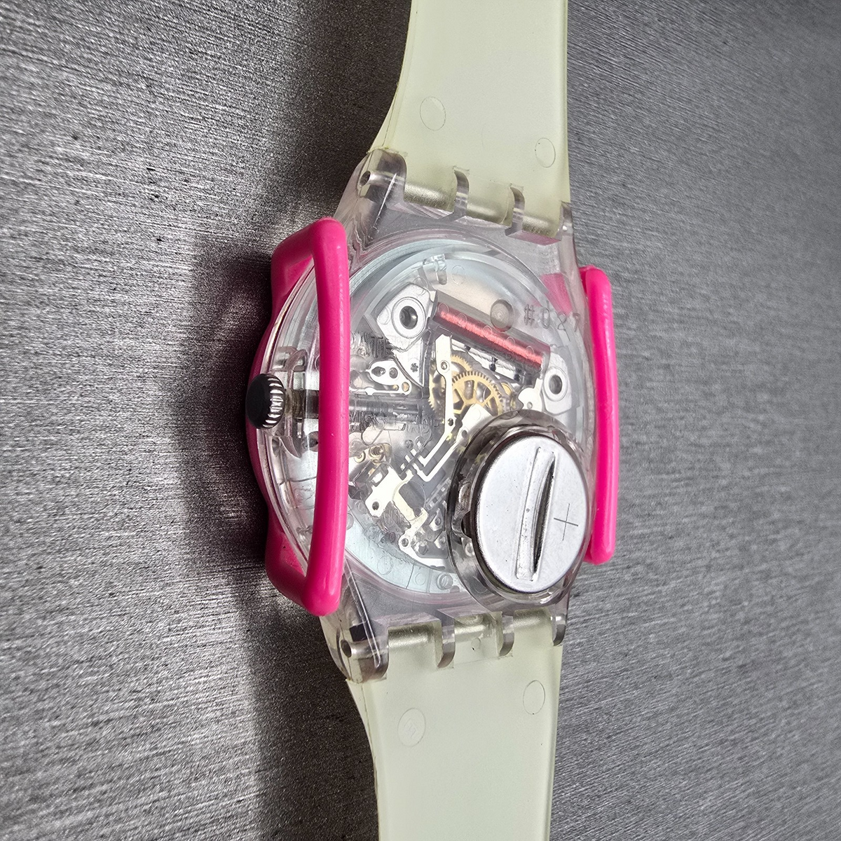 Swatch Snowcovered Watch Men 34mm White Dial Clear Case Daydate GK733 New Batt12