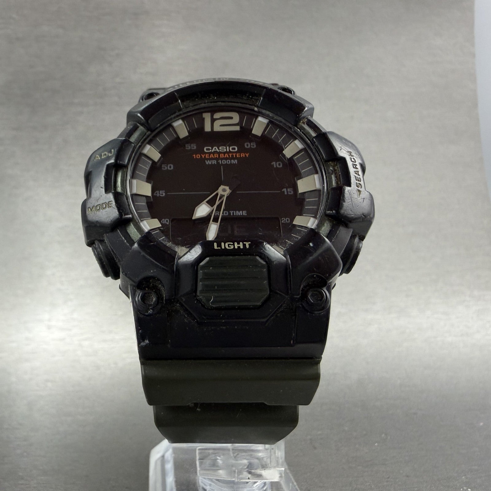 Casio Illuminator Watch Men 48mm Analgo Digital Black Green Alarm Chrono New Bat5