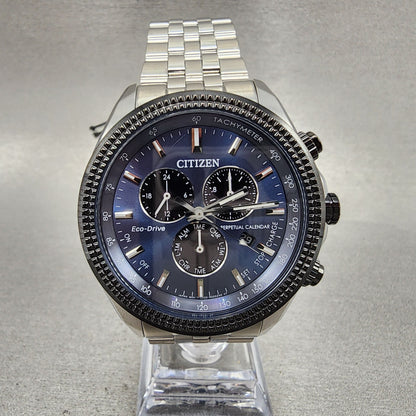 Citizen Eco-Drive Chronograph Classic Watch Men 43mm Blue Dial Steel BL5568-54L