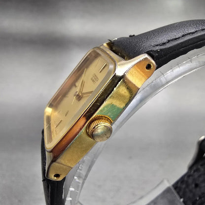Citizen CQ Watch Women 19mm Gold Dial Gold Tone Rectangle 6031-G10002 New Batt2
