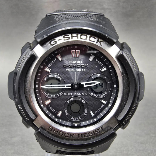 Casio G-Shock AWG-100C Watch Men 47mm Black Silver Alarm Chrono Solar Works JP0