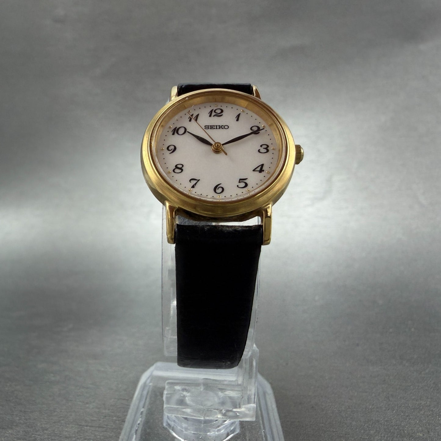 Seiko Watch Women 23mm White Dial Gold Tone Round 1N01-0BA0 New Battery Vintage5