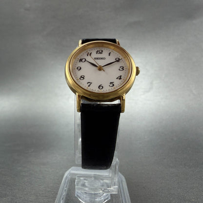 Seiko Watch Women 23mm White Dial Gold Tone Round 1N01-0BA0 New Battery Vintage5