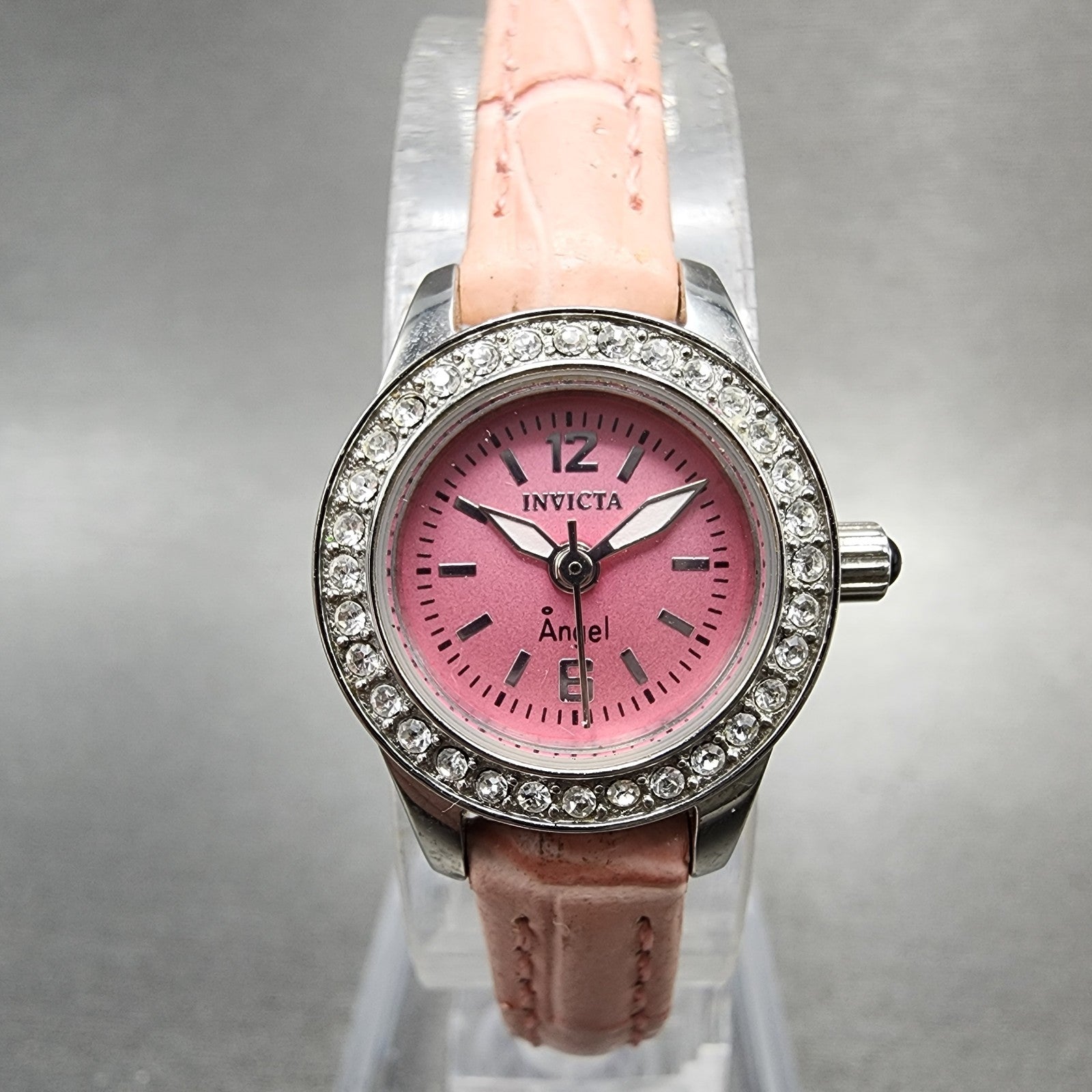 Invicta Angel Watch Women 18mm Pink Dial Silver Tone Round 13659 New Battery0