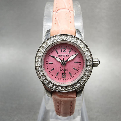 Invicta Angel Watch Women 18mm Pink Dial Silver Tone Round 13659 New Battery0