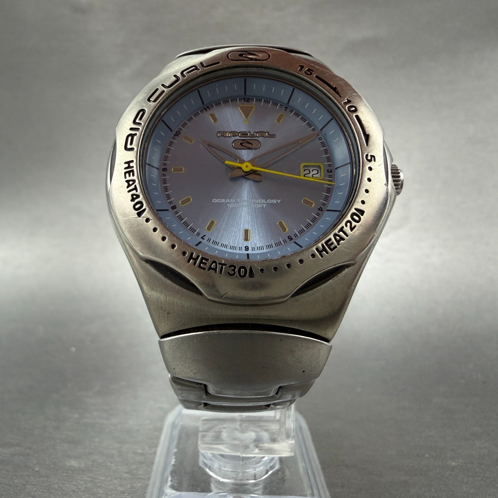 Ripcurl Dive Watch Men 40mm Blue Dial Steel Date Round  New Battery5