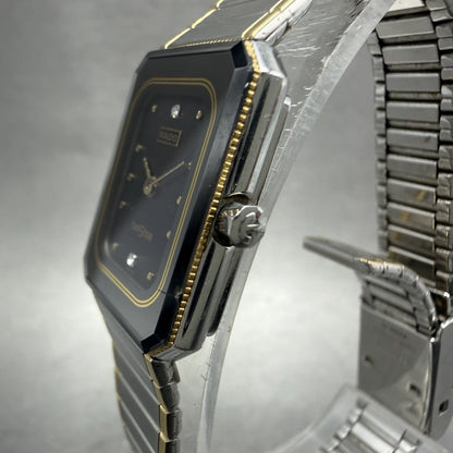 Rado Diastar Watch Women 18mm Black Dial Two Tone Rectangle 153.1016.3 New Batt2
