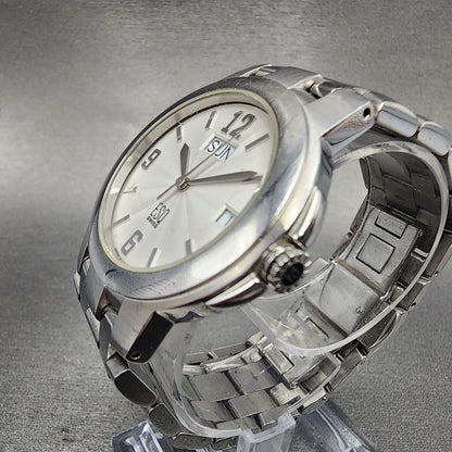 ESQ Daydate Watch Men 37mm White Dial Stainless Steel E5312 Round PARTS3