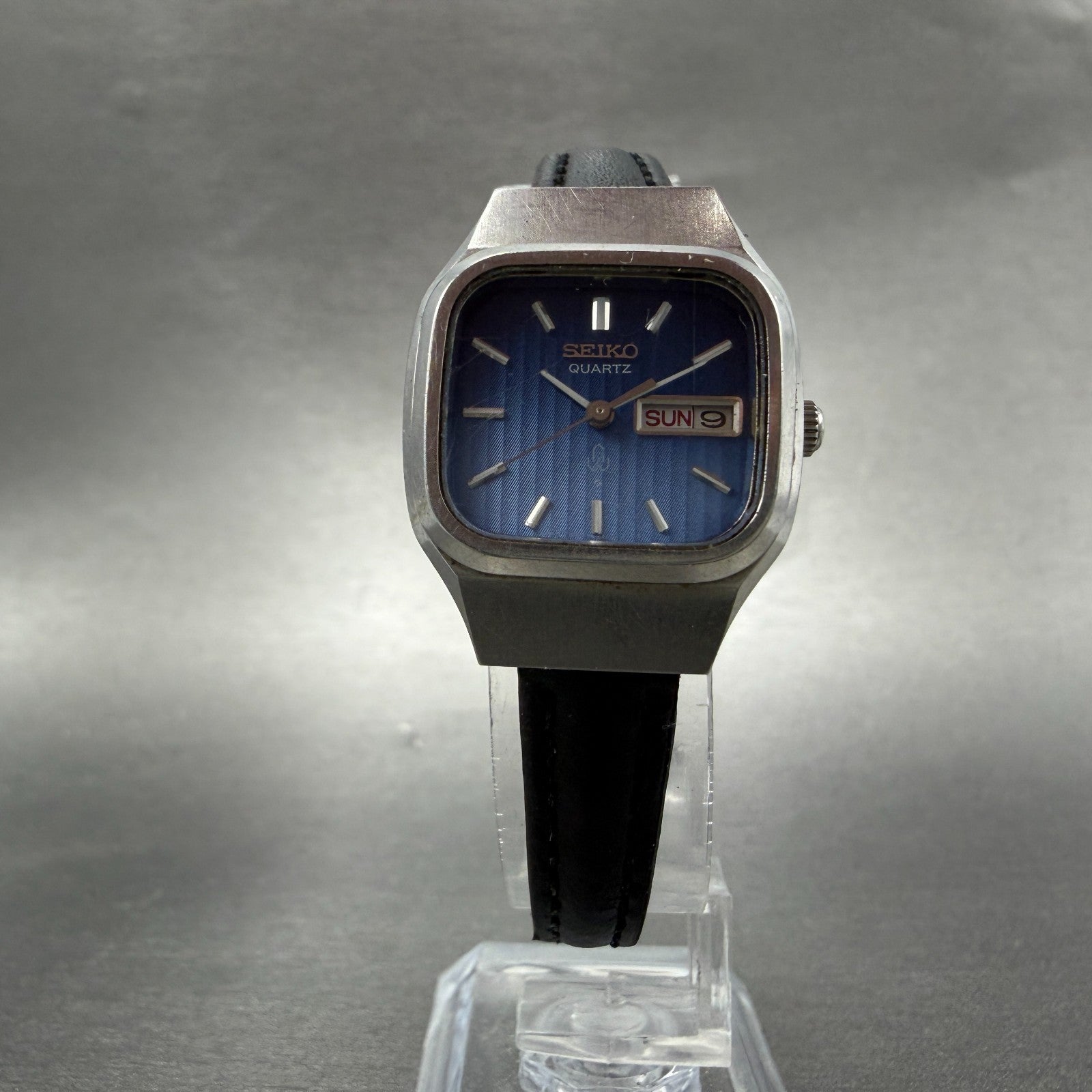 Seiko Watch Women 24mm Blue Dial Silver Tone Daydate 7903-5000 New Battery VTG5