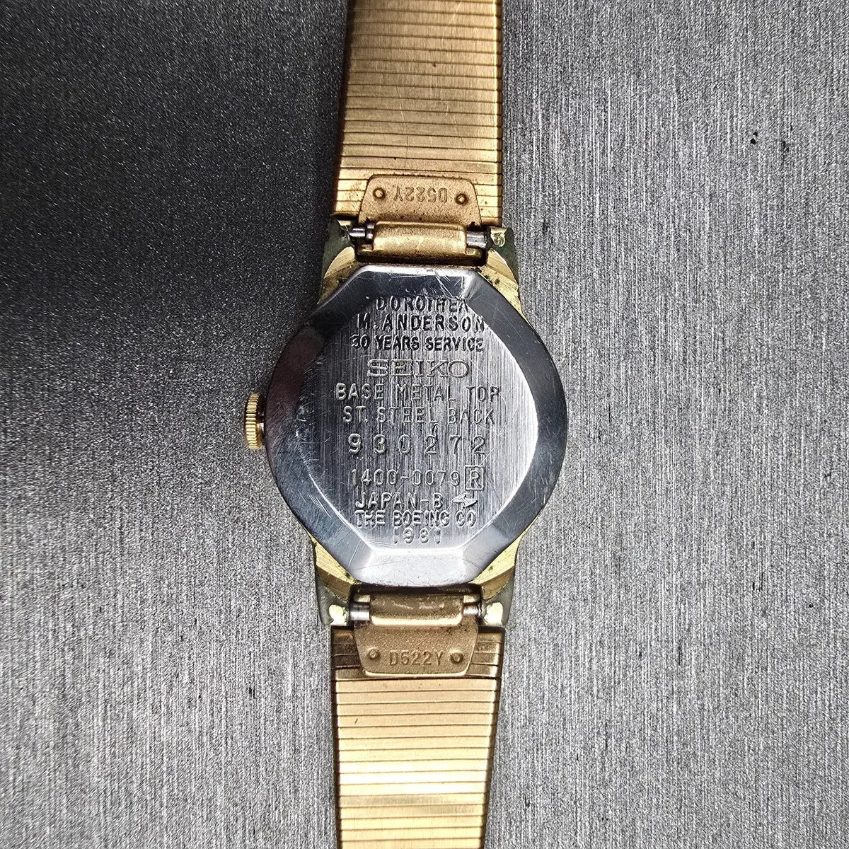 Seiko Watch Women 19mm Gold Dial Gold Tone Round 1400-0079 New Battery Vintage o10