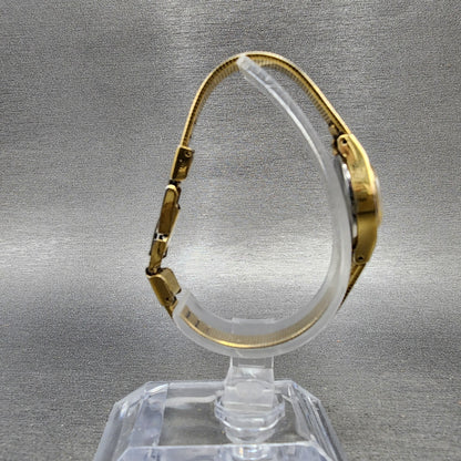 Seiko Watch Women 17mm Champagne Dial Gold Tone Round 54210039 New Battery8