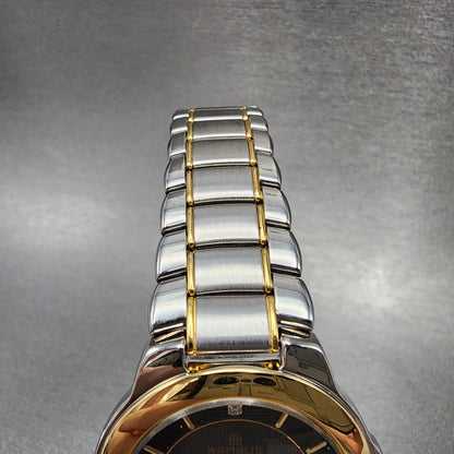 Benrus Watch Men 33mm Black Dial Two Tone Round NOS W/Box 109.579.2 PARTS