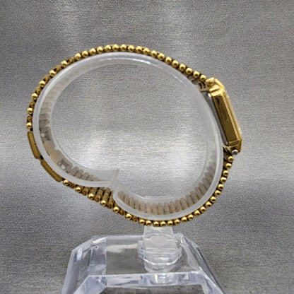Bulova Tank Watch Women 17mm White Dial Gold Tone Rectangle 97L81 New Battery8