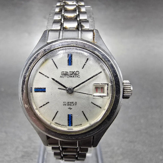 Seiko Automatic Watch Women 25mm White Dial Steel Date 2205-0410 PARTS VTG0