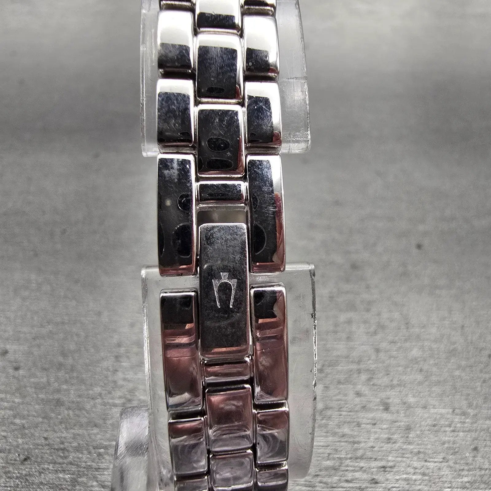 Bulova Watch Women 14mm MOP Dial Silver Tone Gemmed Rectangle 96T63 New Batt7