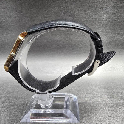 Pulsar Tank Watch Men 27mm Champagne Dial Gold Tone Rectangle V800-5080 New Batt6