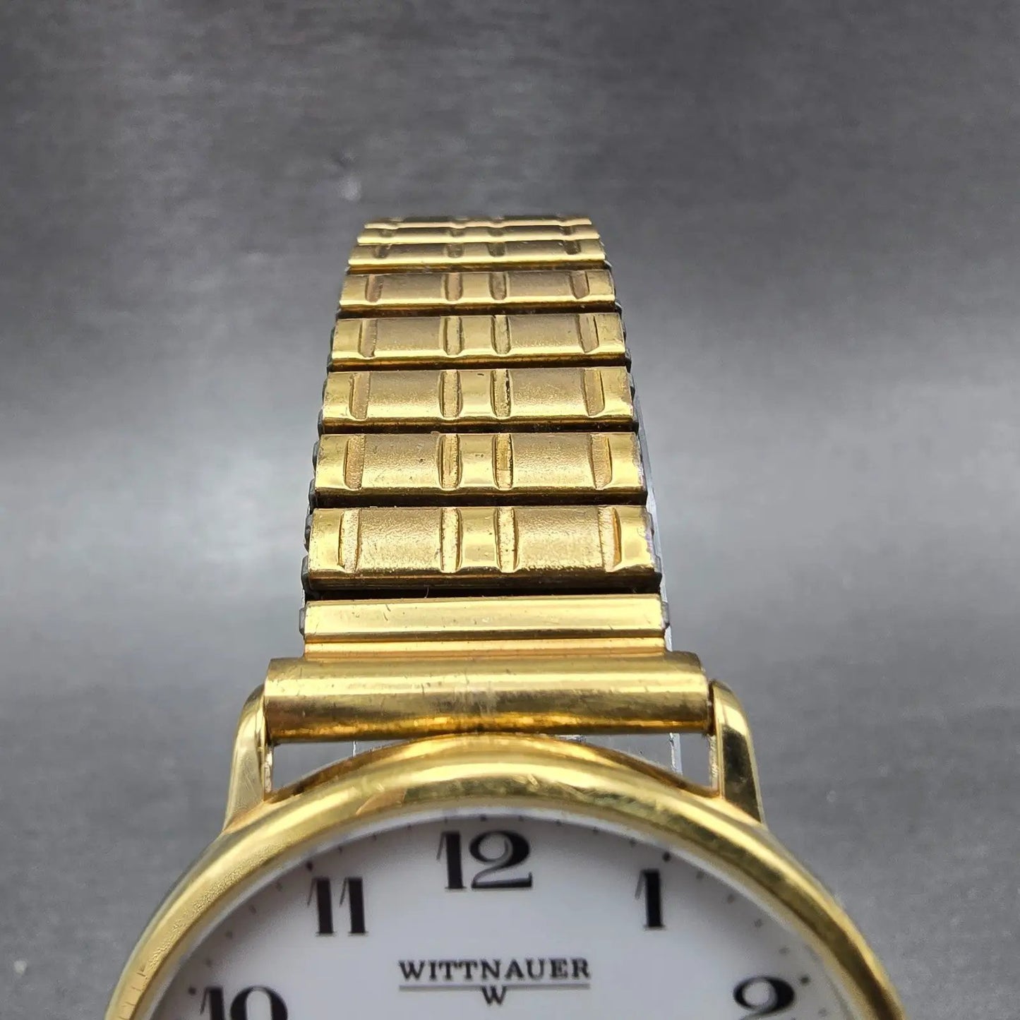 Wittnauer Watch Men 33mm White Dial Gold Tone Round New Battery Vintage4