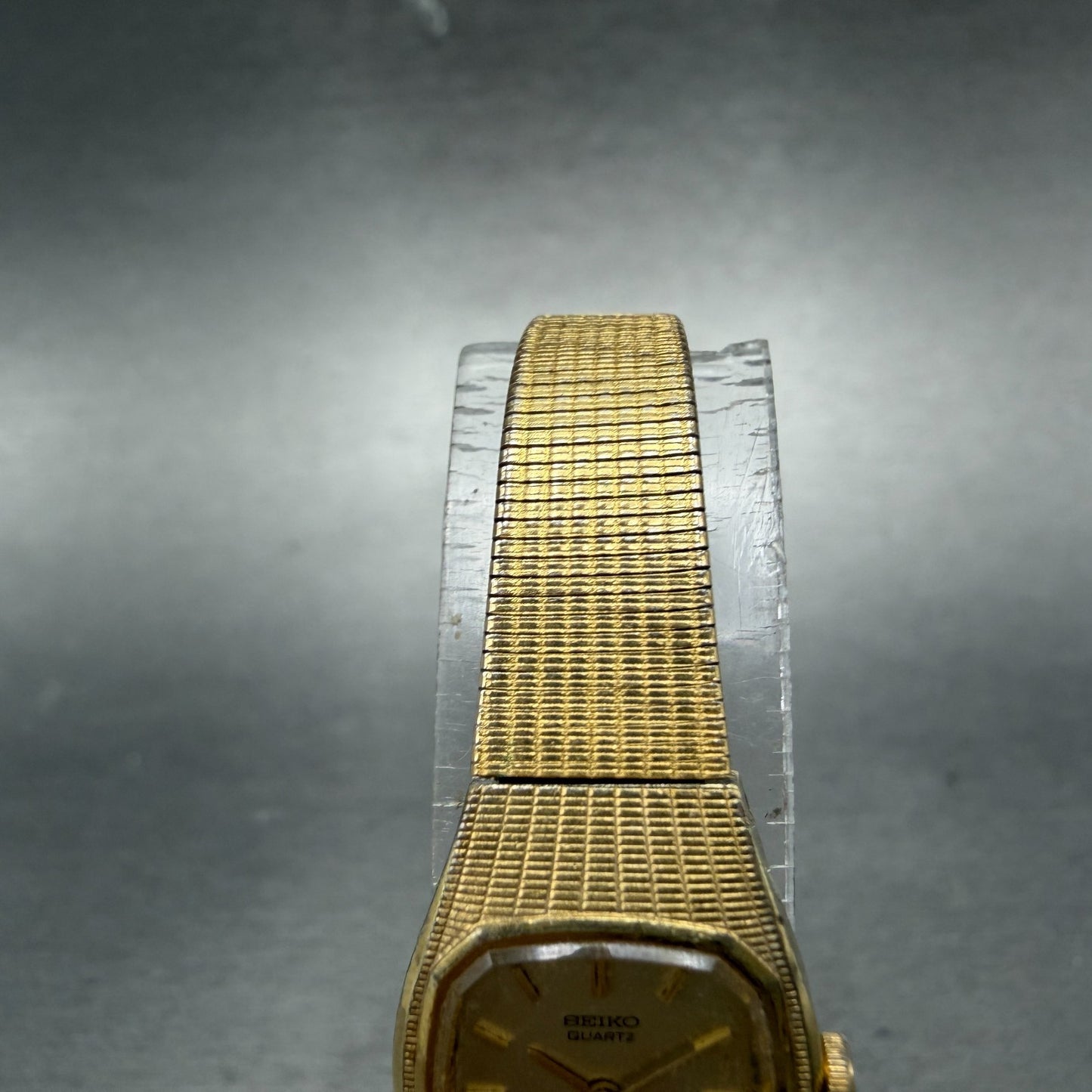 Seiko Watch Women 16mm Champagne Dial Gold Tone Rectangle 2c20-5569 New Battery4