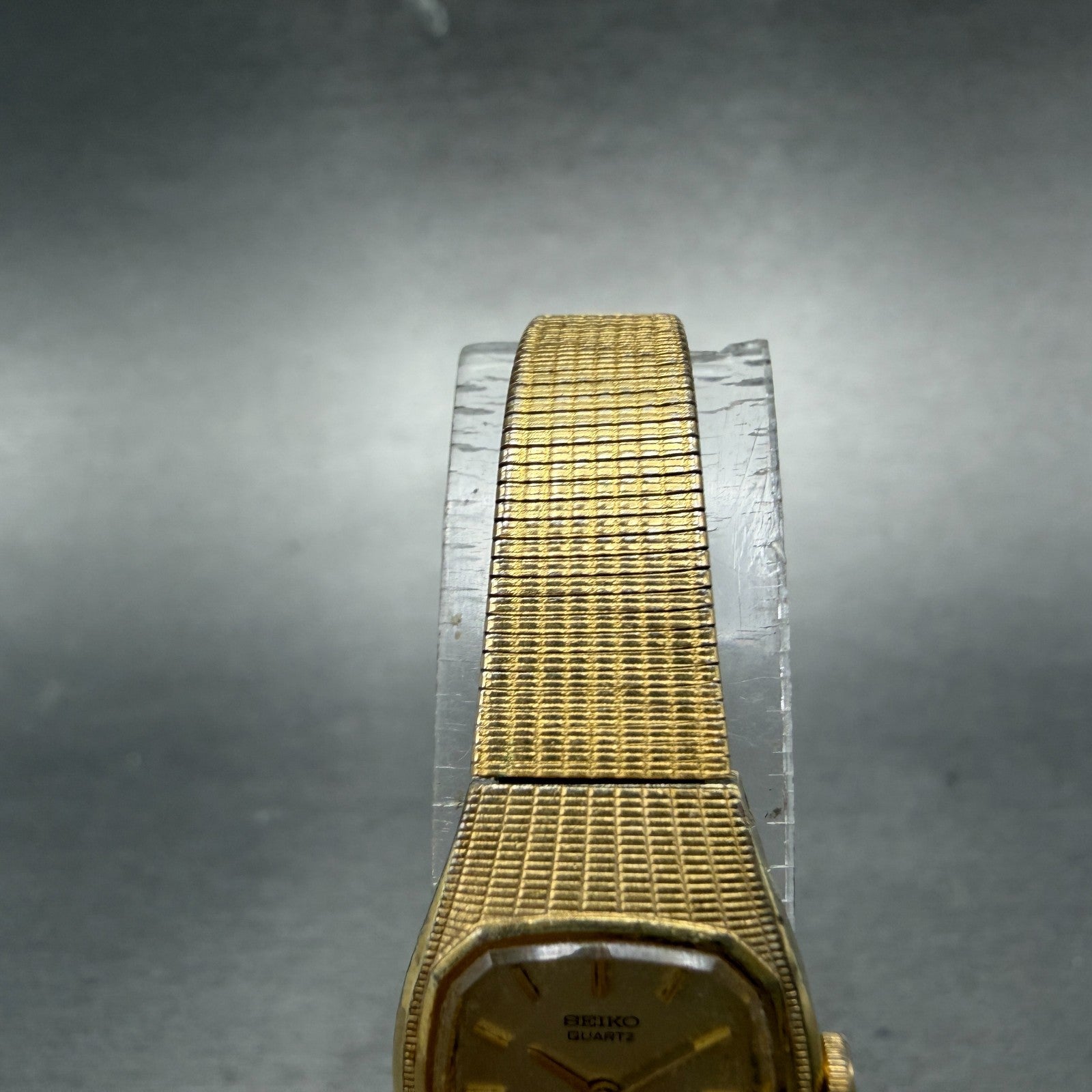 Seiko Watch Women 16mm Champagne Dial Gold Tone Rectangle 2c20-5569 New Battery4