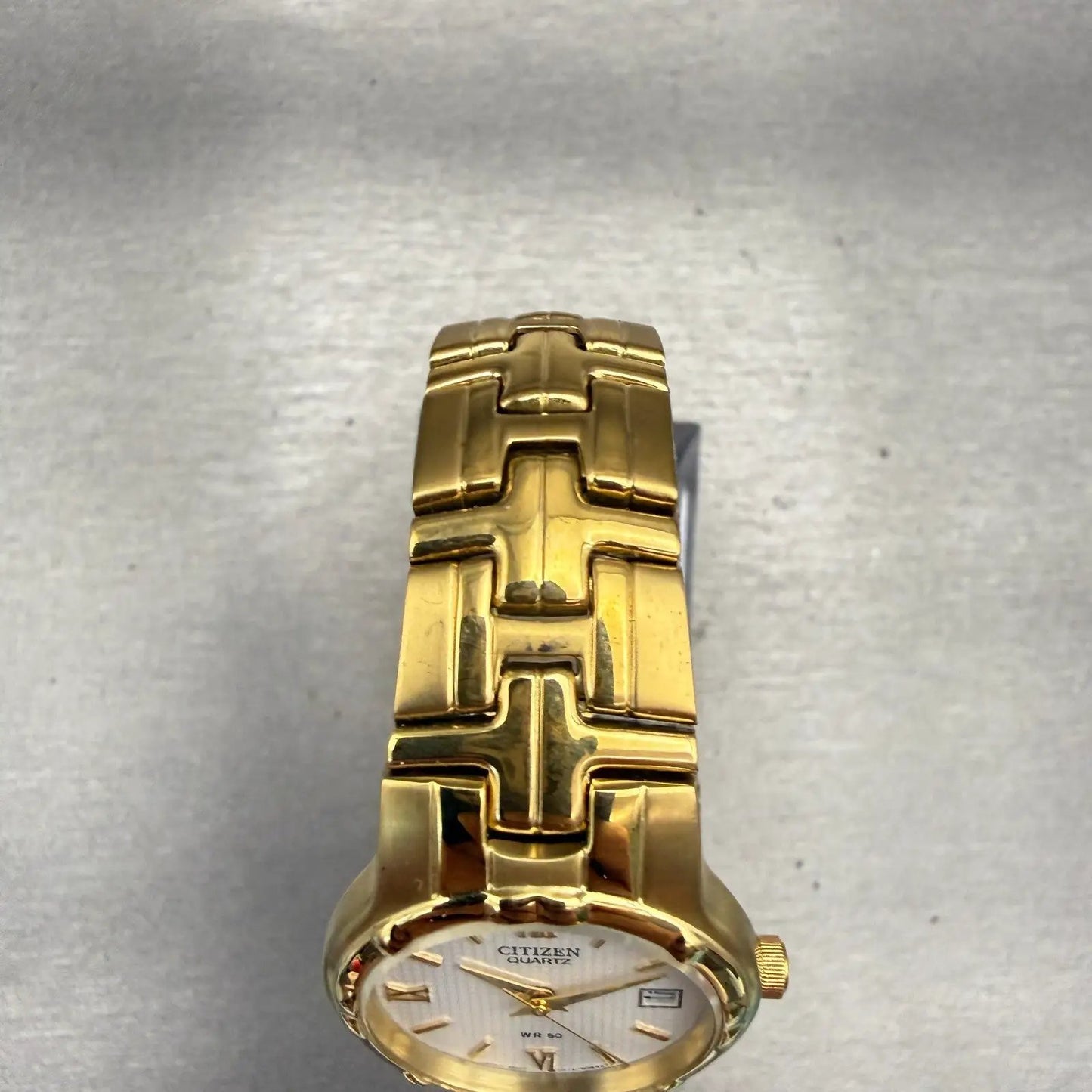 Citizen Watch Women 25mm White Dial Gold Tone Date Round 1012-S029279 New Batt4