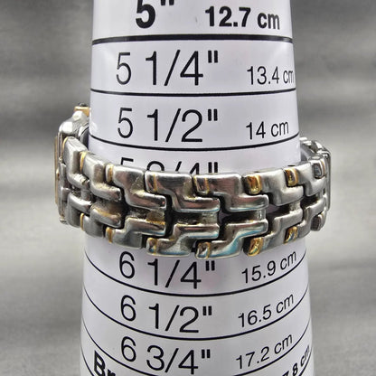 Seiko Watch Women 21mm White Dial Two Tone Rectangle 4N00-7049 New Battery VTG9