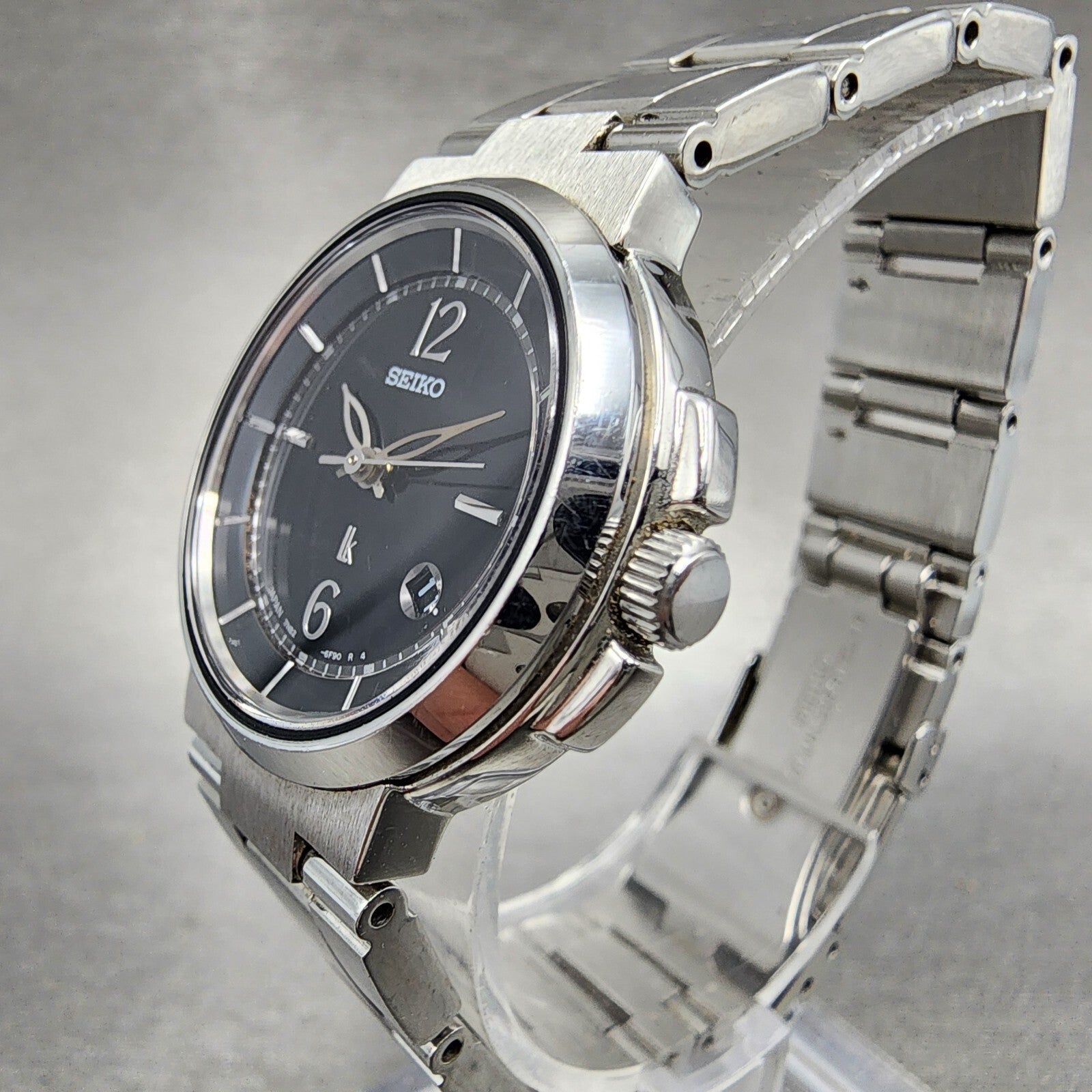 Seiko Lukia Watch Women 28mm Black Dial Stainless Steel Date Round New Battery2