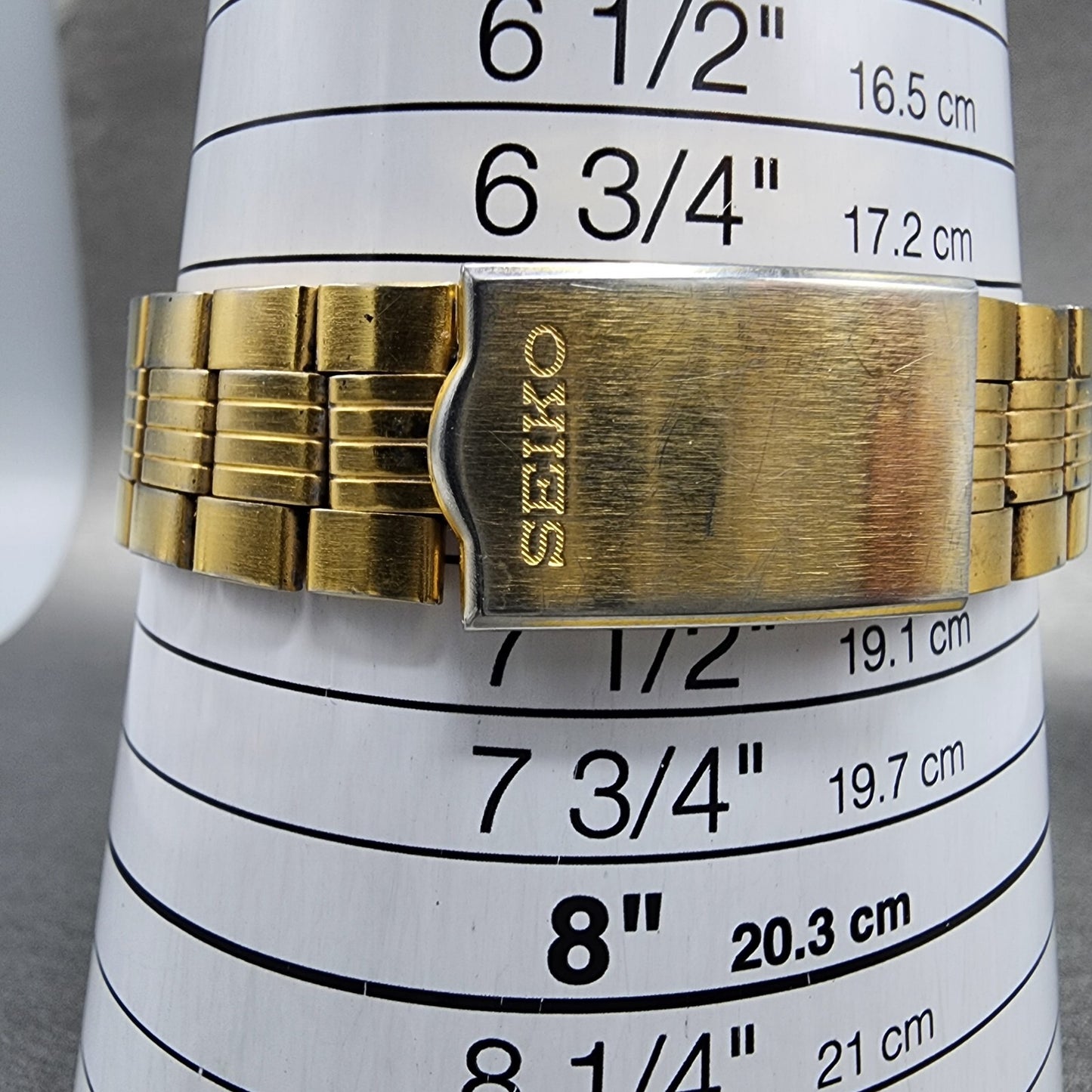 Seiko 5 Automatic Watch Men 38mm White Dial Gold Tone Daydate Round Runs