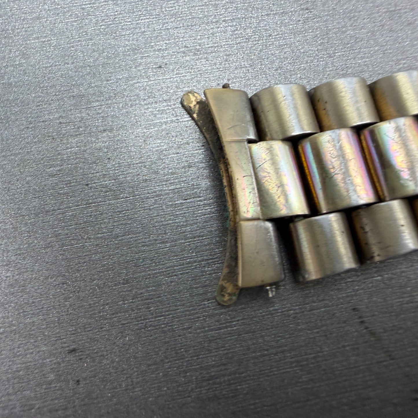 Seiko Bracelet 20mm Stainless Steel Gold Tone Tri Folding Clasp Vintage S10036