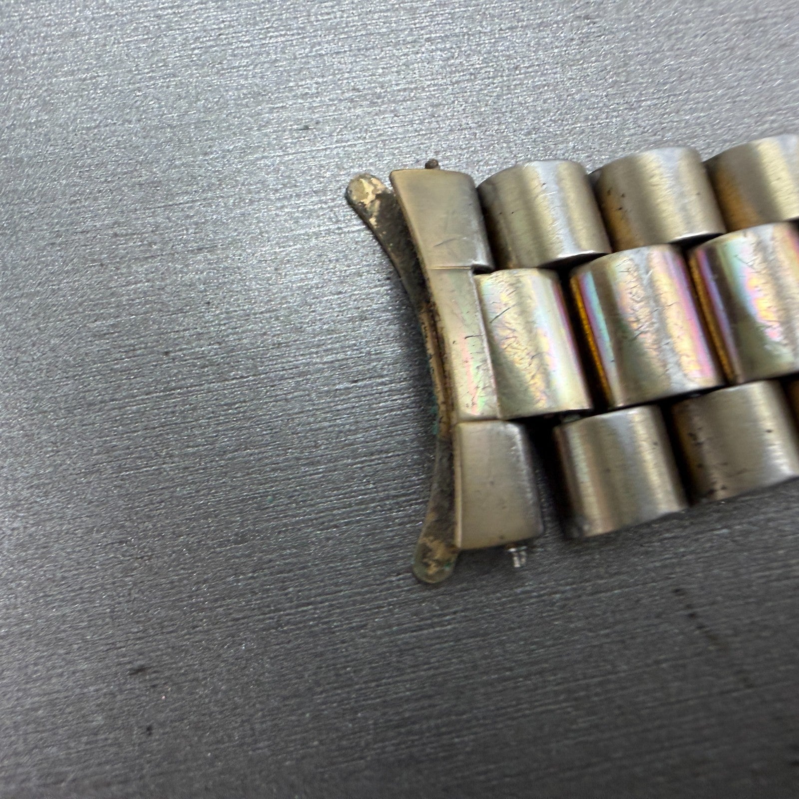 Seiko Bracelet 20mm Stainless Steel Gold Tone Tri Folding Clasp Vintage S10036