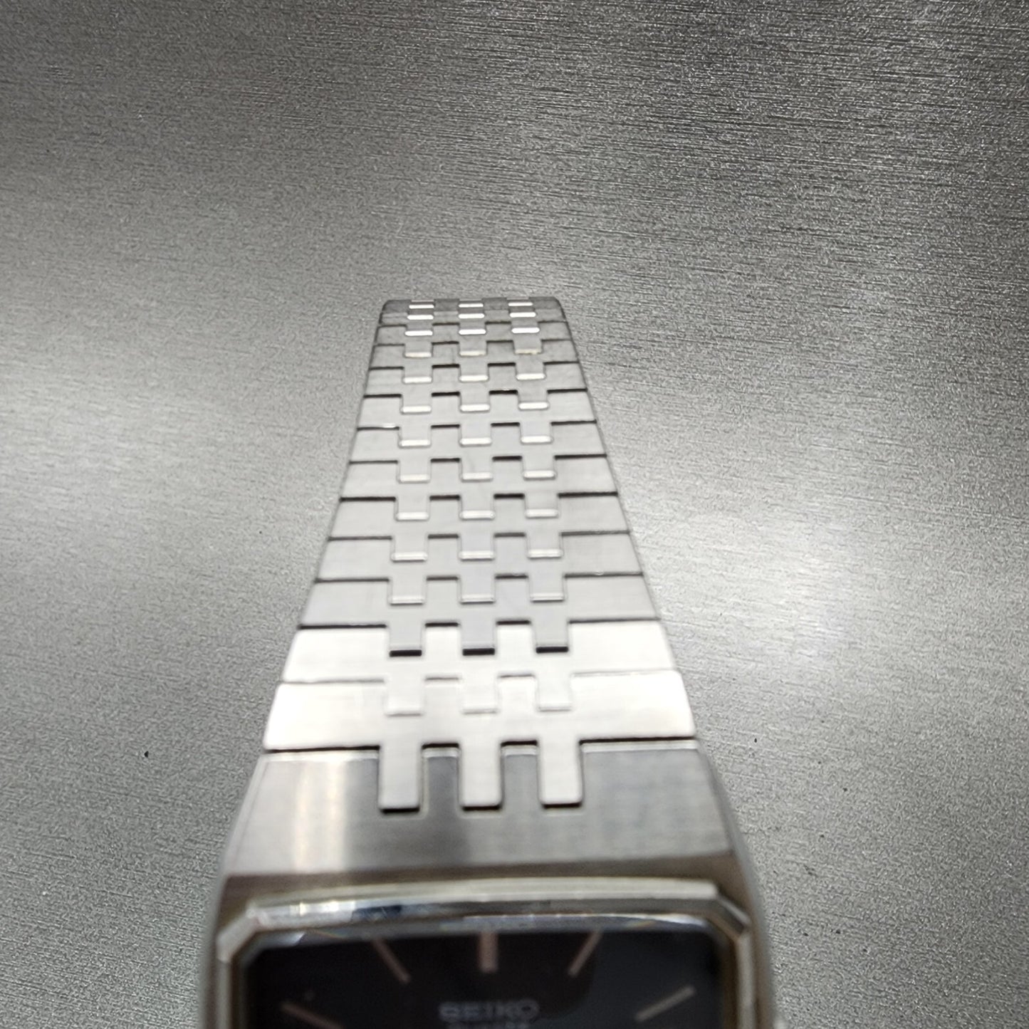 Seiko SQ Tank Watch Men 31mm Black Dial Silver Tone Daydate 82235169 NewBattery4