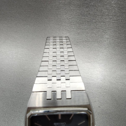 Seiko SQ Tank Watch Men 31mm Black Dial Silver Tone Daydate 82235169 NewBattery4
