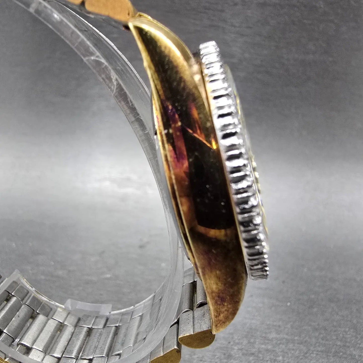 Waltham President Watch Men 36mm Gold Dial Gold Tone Daydate Round New Battery4