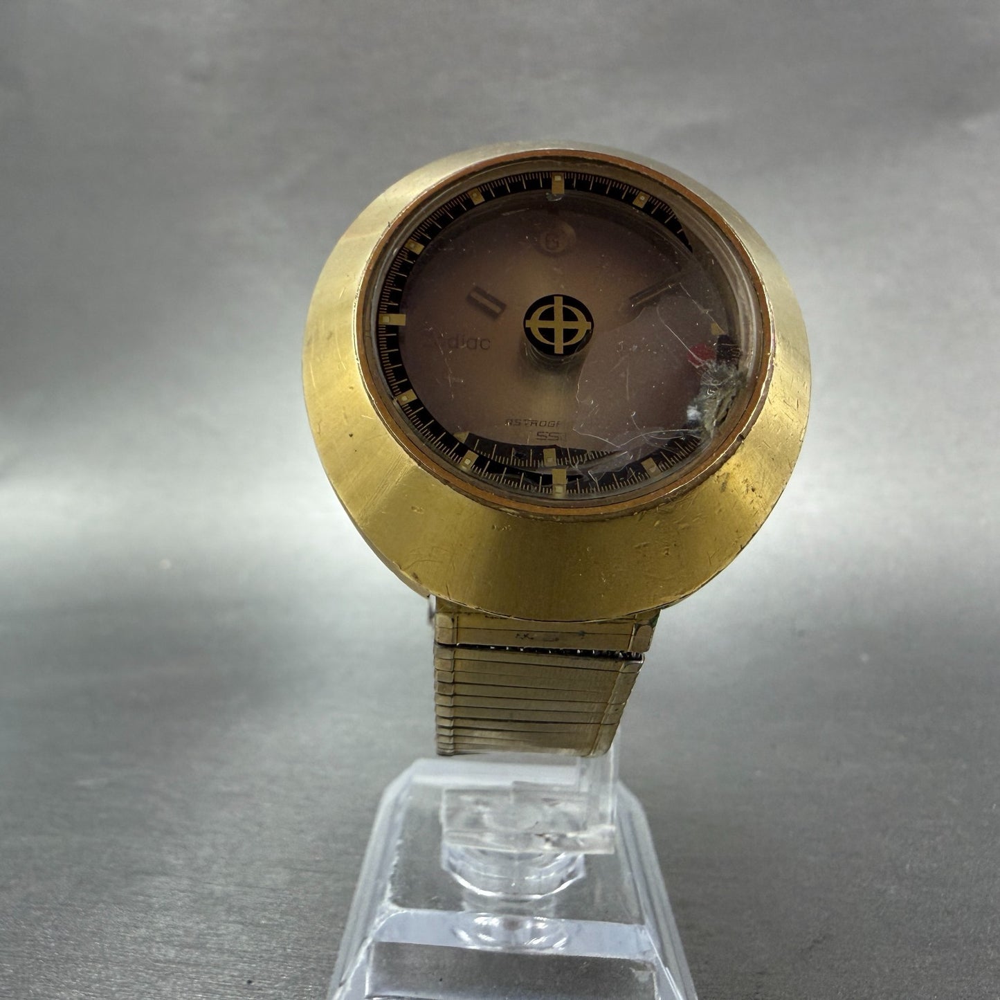 Zodiac Astrographic SST Watch Men 40mm Brown Dial Gold Tone Date Automatic Runs5