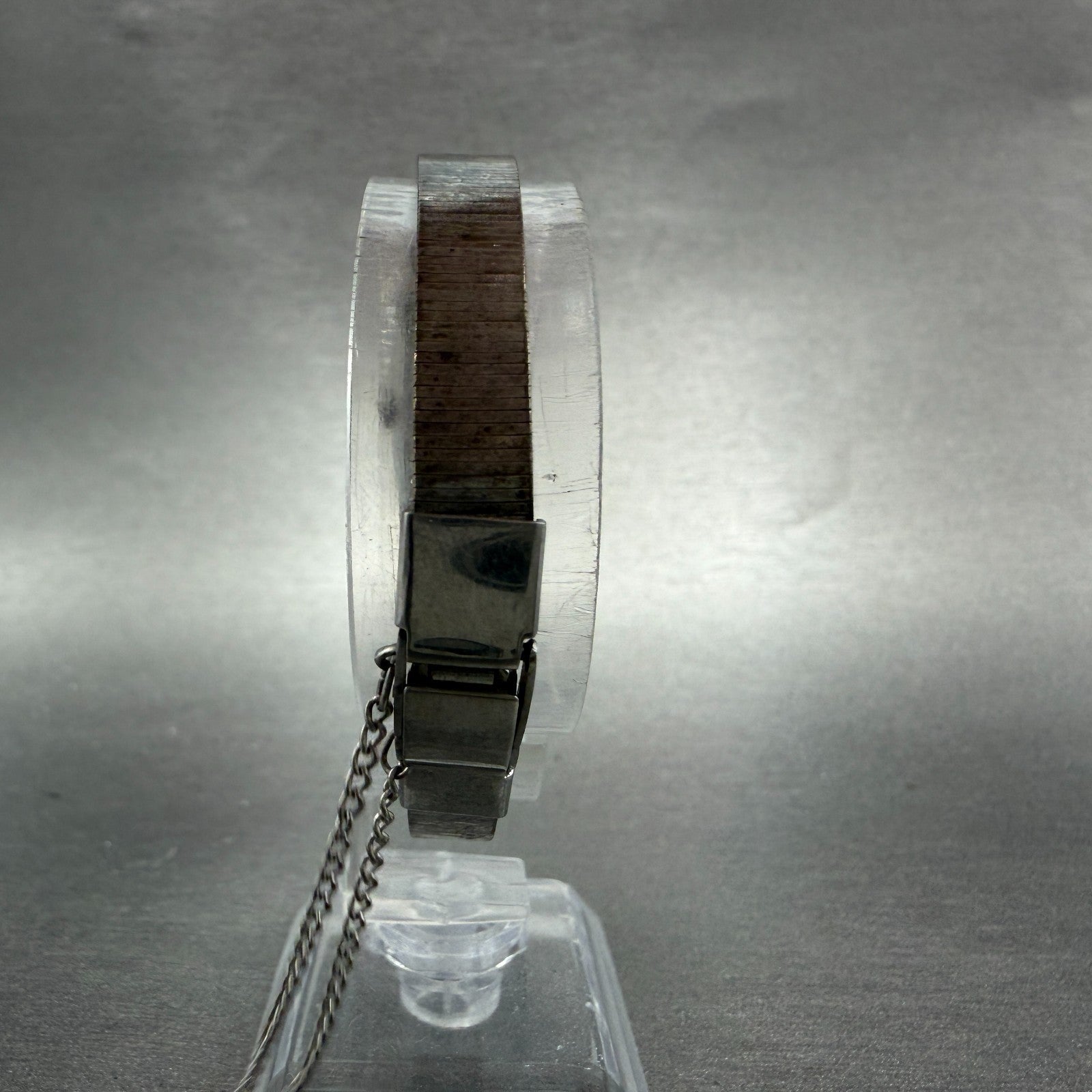 Seiko Tank Watch Women 13mm Black Dial Silver Tone Manual 1520-3580 Runs Vintage7