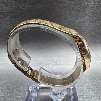 Seiko SX Watch Women 17mm Gold Dial Gold Tone Round 6Y21-0020 New Battery8
