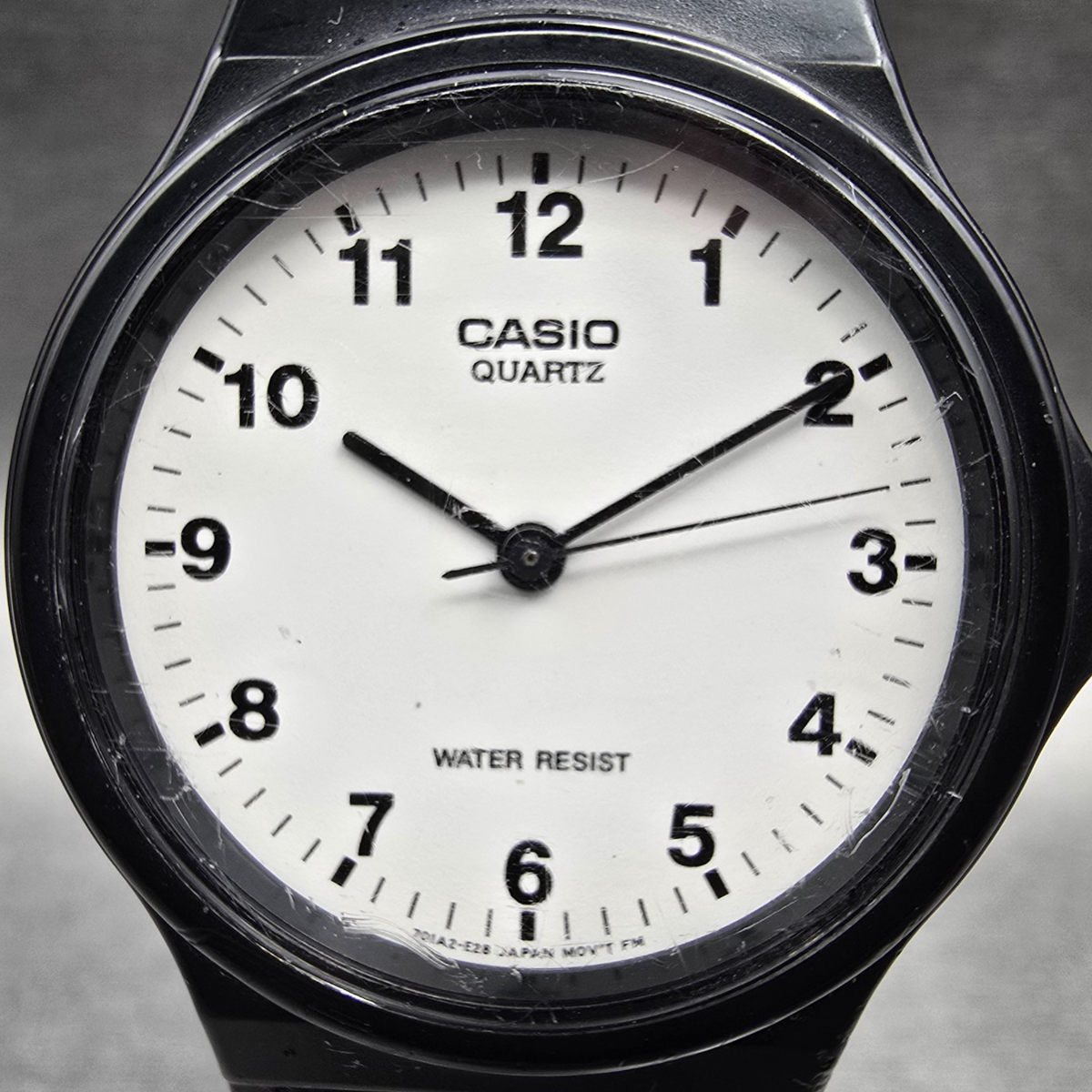 Casio Watch Men 33mm White Dial Black Tone Round MQ-24 New Battery JP1