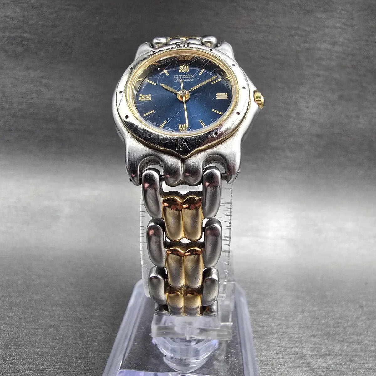 Citizen Watch Women 23mm Blue Dial Two Tone Round 5930-F91334 New Battery VTG5