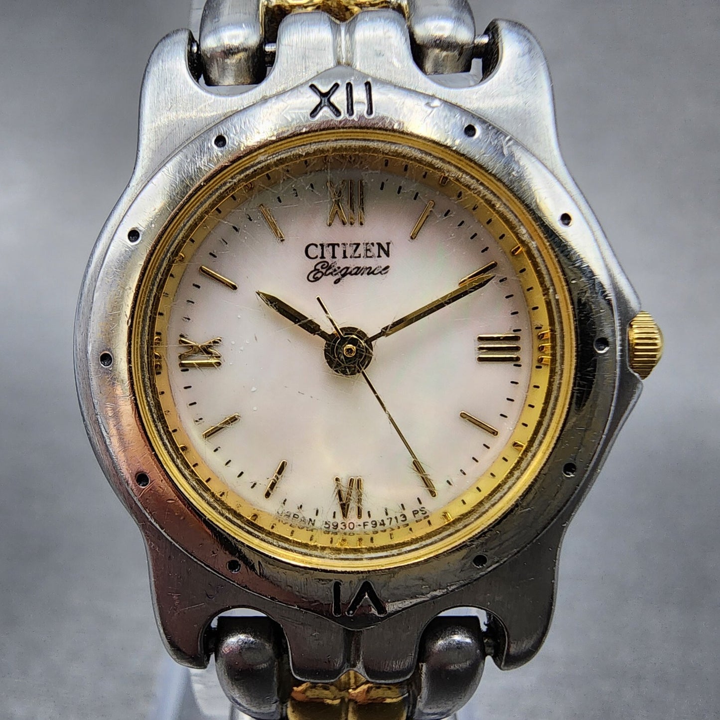 Citizen Elegance Watch Women 23mm MOP Dial Two Tone Round 5930F91334 New Batt1