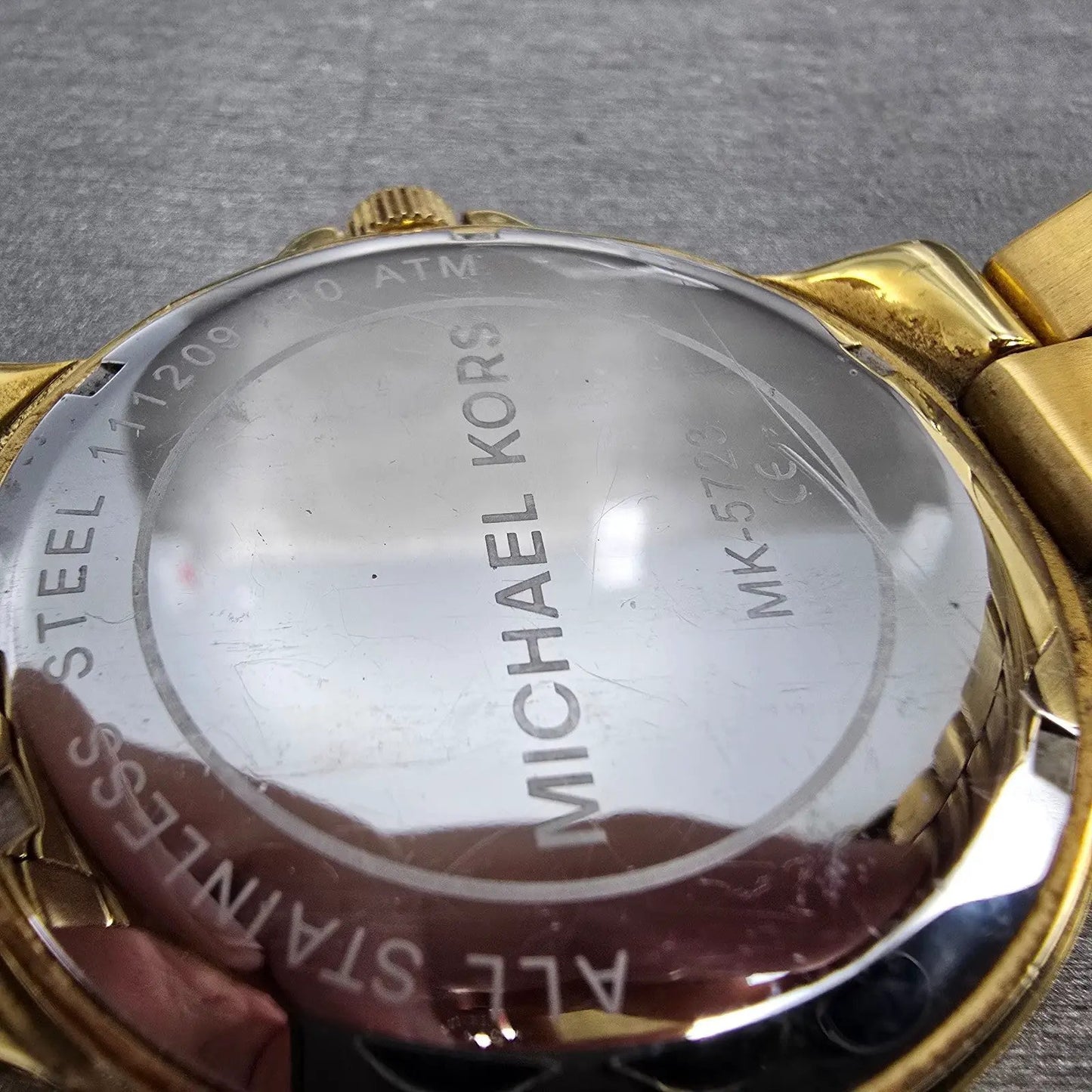 Michael Kors Gramercy Watch Women 45mm Brown Dial Gold Tone MK-5723 New BatteryK9