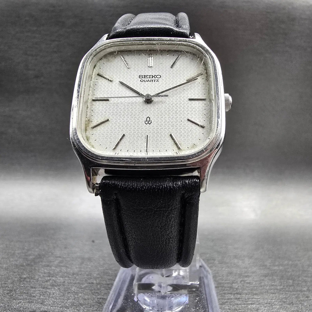 Seiko Tank Watch Men 30mm Silver Dial Silver Rectangle 6431-5050 New Battery5