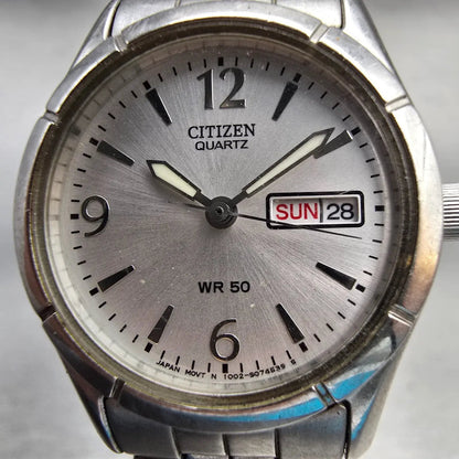 Citizen Watch Women 25mm Silver Dial Silver Tone Daydate 1002-S047439 New Batt1