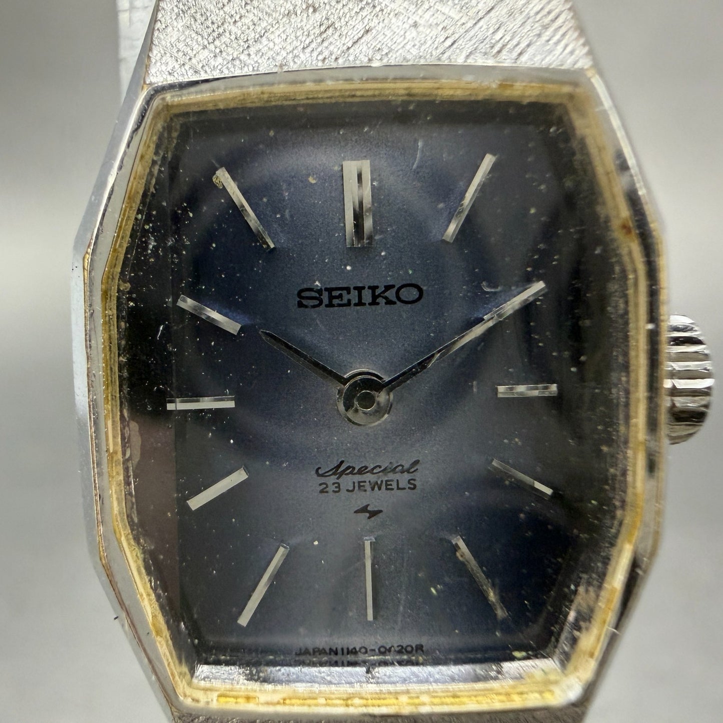 Seiko Special Watch Women 19mm Blue Dial Silver Tone Manual 1140-3150 Runs VTG1