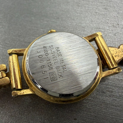 Seiko Watch Women 21mm Black Dial Gold Tone Round 4N00-1158 New Battery Vintage9