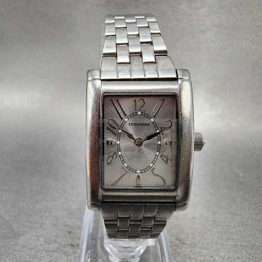 Tourneau Tank Watch Women 22mm Silver Dial Silver Tone Rectangle PARTS0