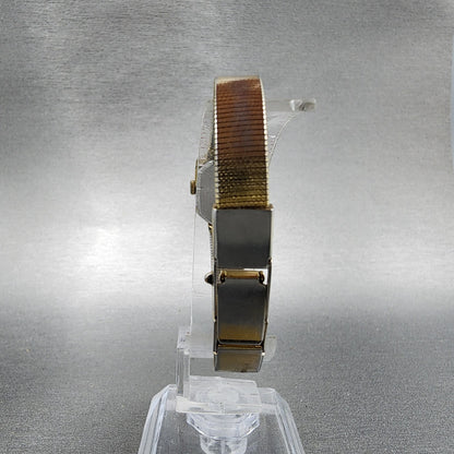 VTG Seiko Watch Women 17mm Black Dial Gold Tone Octagon 2B20-5019 New Battery