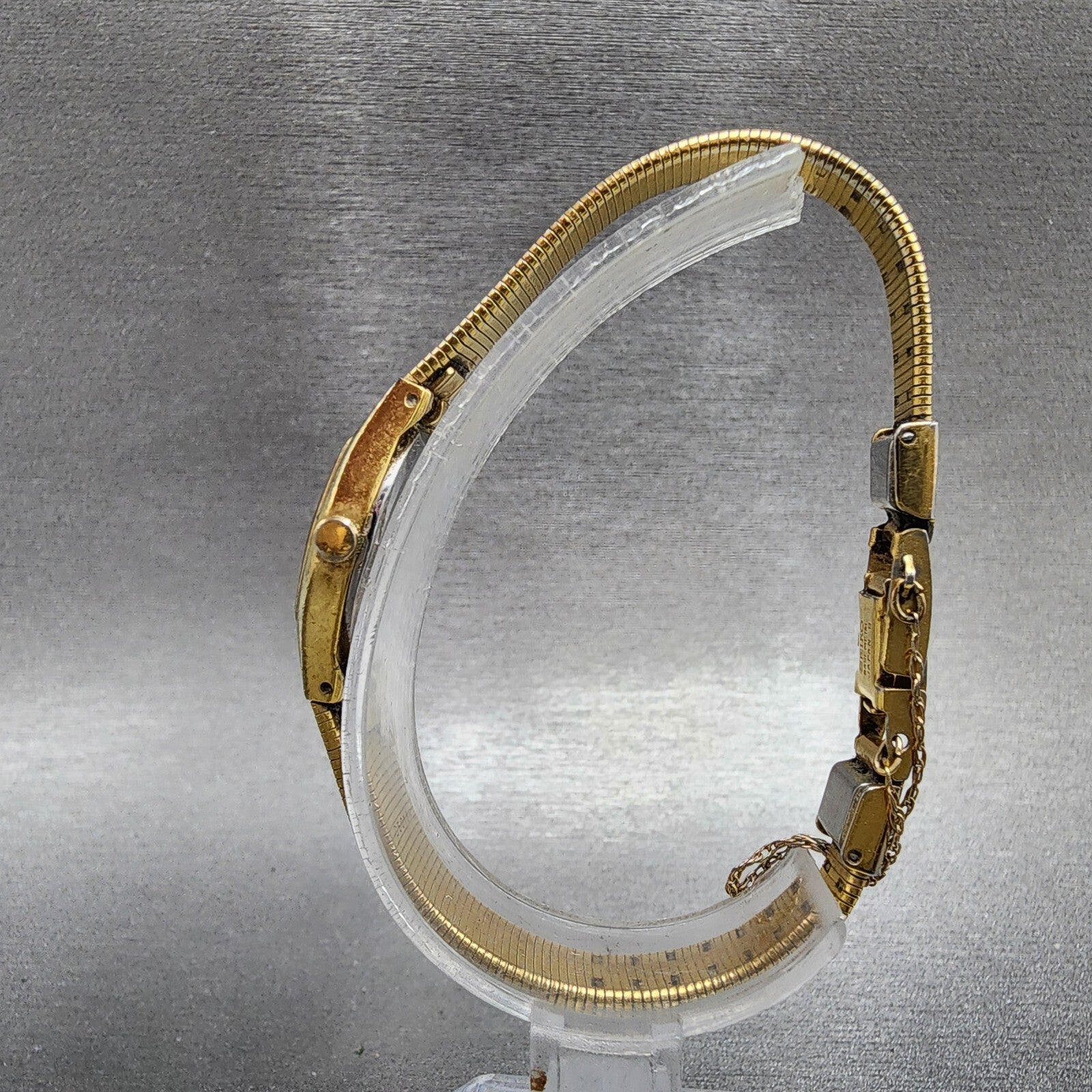 Seiko Watch Women 25mm Gold Dial Gold Tone Hexagon 2C215149 New Batt B123 VTG6
