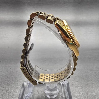 Seiko Watch Women 24mm Gold Dial Gold Tone Daydate Round 7N83-0041 New Battery8