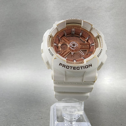 Casio BabyG Watch Women 43mm Digital Rose Dial White Tone BA110 New Battery5